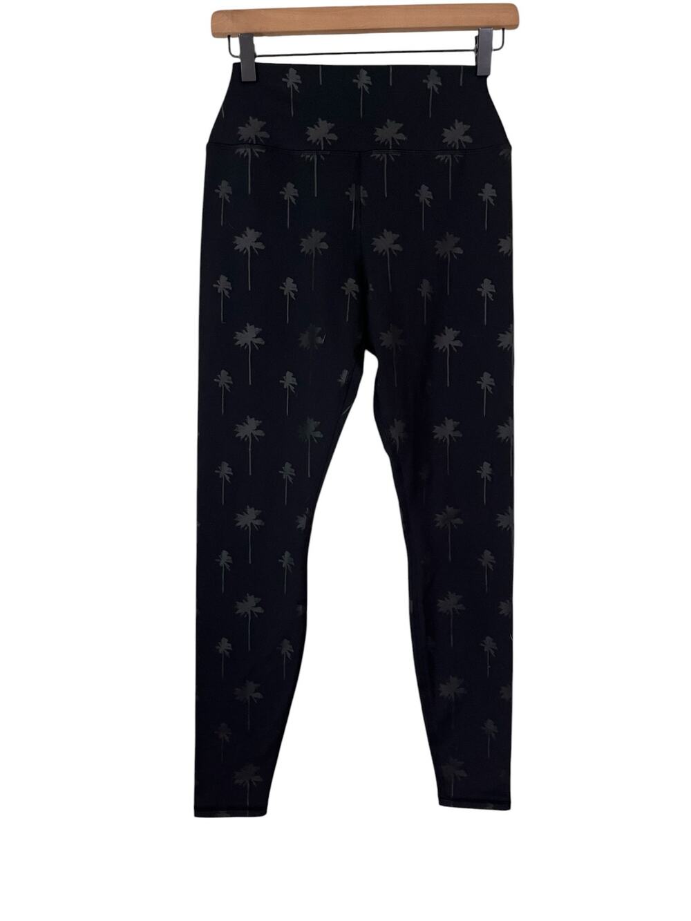 Spiritual Gangster Womens Intent Tonal Palm Tree High Waist Leggings Size Medium